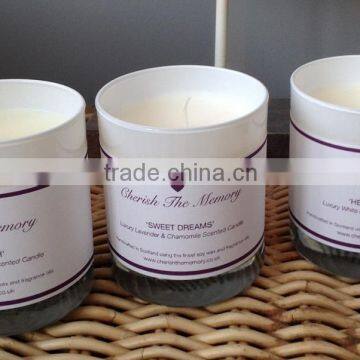 Sweet Dreams Luxury Lavender & Chamomile Nature Scented Soy wax Candle in glass jar