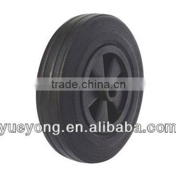 8x2 china manufacture solid rubber wheel with plastic hub