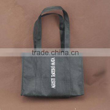 Grey Non Woven Carrying Bags With 3 Bottles Wine Dividers