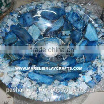 Natural Blue Agate Kitchen Decoration Wash Basin