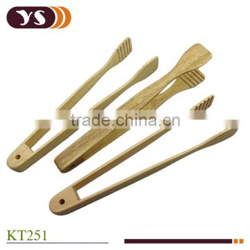 Beech wood toast tongs