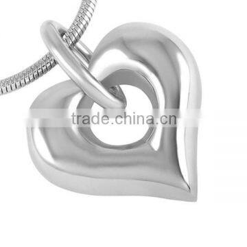 SRP8238 Engravable Blank Necklace Cremation Jewelry Keepsakes High Polish Hollow Heart Stainless Steel Cremation Urn Pendant photo-2