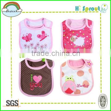 Embroidery Pink Princess Lovely and Cute Baby Bib