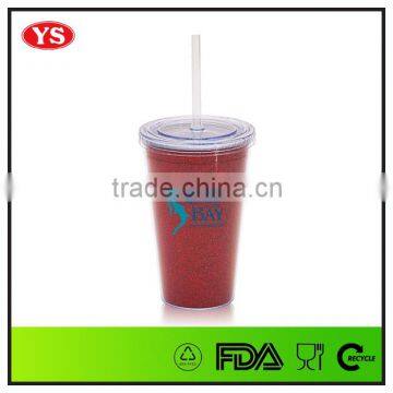 16 oz glittery double wall acrylic tumbler