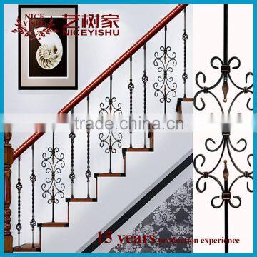 Ornamental iron work handrails /High quality wrought iron stair railing design