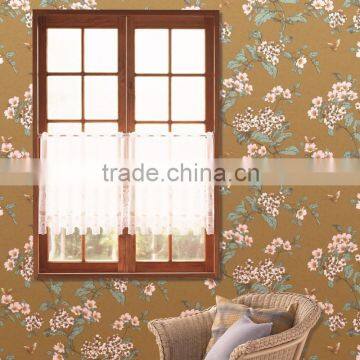 hot natural flower pure paper hotel bedroom wallpaper