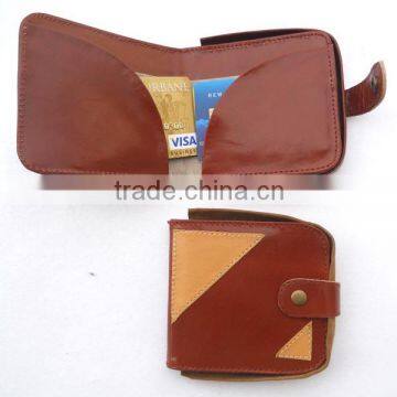 Fashion men's travel genuine leather wallet with fine collage design