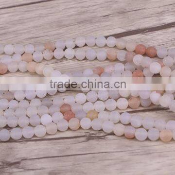 8mm Round Natural stone beads Matte Frosted Colorful Agate Loose beads for Bracelet Necklace Jewelry Making