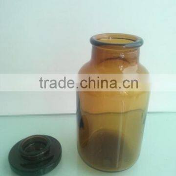 500ml Antique Apothecary Jar Amber With Seal Lid , Glass Jar With Lid photo-4