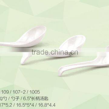 white melamine soup spoon