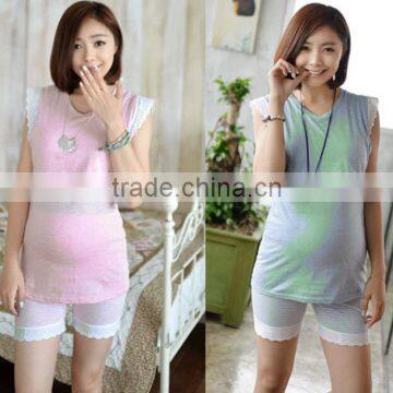 Summer nursing suit, korean design vest and short suit, maternity suit, hot sale maternity clothes