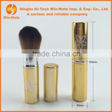 Mini size customized female gold retractable face brushes with competitive price