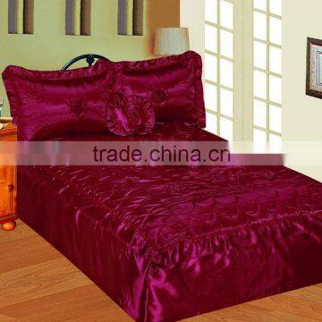 stock of 1x40'HQ Full size 4pcs Satin Embroidery Bedspread Set