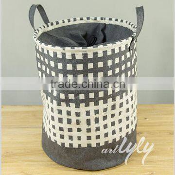 Cotton Linen Fabric Folding Laundry Hamper Collapsible Storage Basket Foldable Laundry Basket