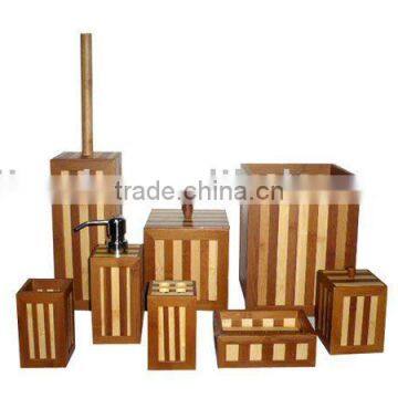 Bamboo bathroom accessories