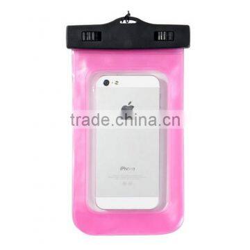 china custom fashion pink and black Mobile Phone PVC Waterproof Bag