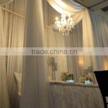 white 10 feet wide voile sheer wedding drapes ceiling drapes