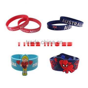 2016 promotional silicone wristband cheap custom rubber bracelet