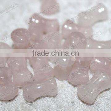 Hot sale natural rose quartz ear piercing jewelry,double flare ear plugs