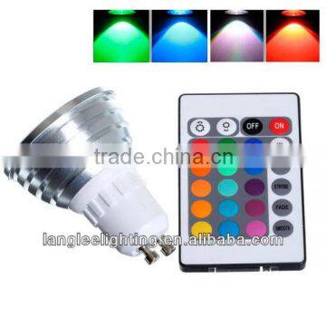 3W E27 MR16 GU10 Color LED RGB Magic Light Bulb With Wireless Remote