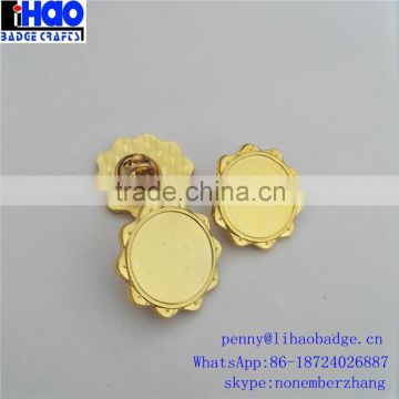 Wholesale Gold Color Blank Badge/Blank Metal Badge/Blank Lapel Pins with Edge