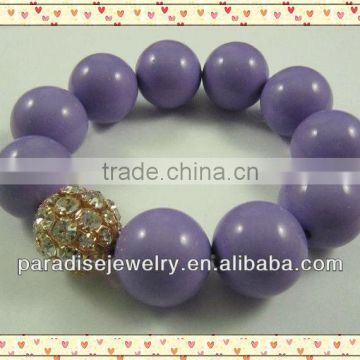 2012 Popular Colorful handmade stretch crystal charm beaded Bracelet-11pcs/row-B22042-1