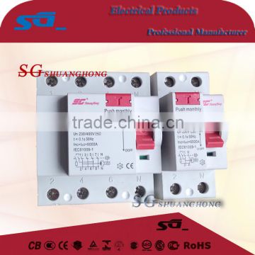 FKL-63 Mini Type and 2 Poles Number rcd 30ma rccb circuit breaker