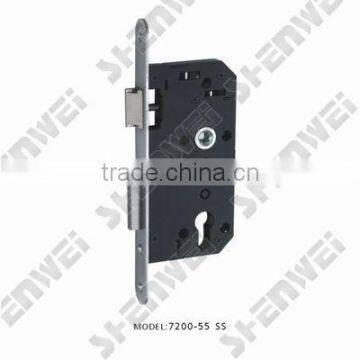 7200-55-SS mortise lock body, lock case, sliding lock, furniture hardware, door lock