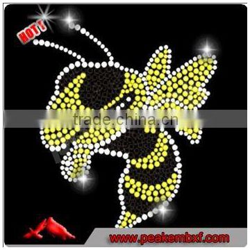 Beautiful Bee Animal Crystal Rhinestone Motif Custom Design For Clothing