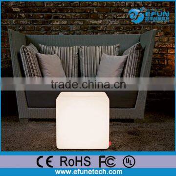 plastic wireless party/salon/bar decor furniture, led light up cube table