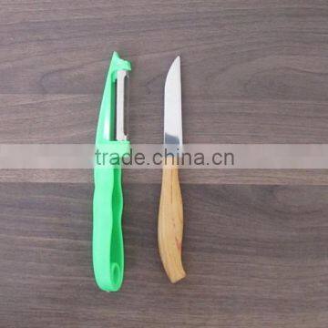 New 2pcs/set Paring Fruit Vegetable Utility4" Kitchen Ceramic Knife Sets + Peeler Light Green P10