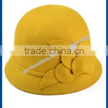 hot new products for 2014 Fall and winter bowknot flower wool simple and elegant warm basin Fedora ladies hats felt cat wholesa