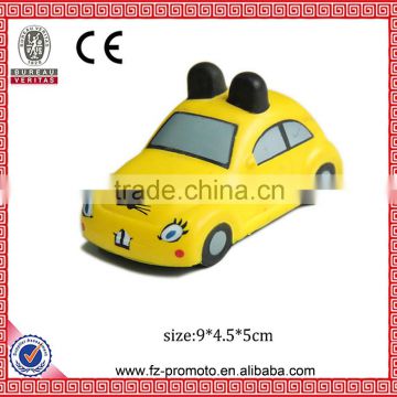 PU Anti-Stress Lovely Yellow Car for Toys with Cheap Price