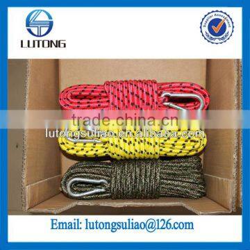 diamond braided nylon rope with metal hook