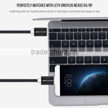 Voxlink 1m TYPE-C Male to Male Mobile Phone Data Cable Charging Cable Nylon Braided Metal Wire Type C to Type C Cable photo-2