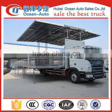 JAC Three sides large size mobile stage truck with van length 7600mm