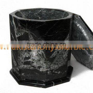 NATURAL STONE BLACK ZEBRA MARBLE URNS photo-2