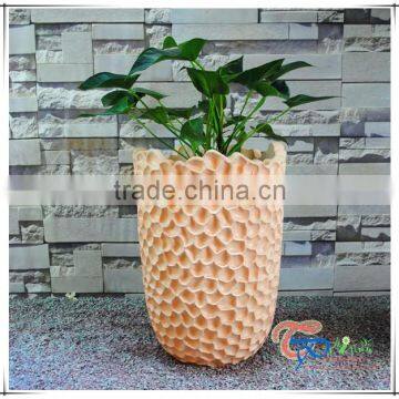 Hand carved furniture orange floor vase flower pot