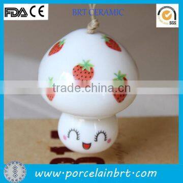 2015 new mushroom shaped ceramic Cute Hanging Ornament