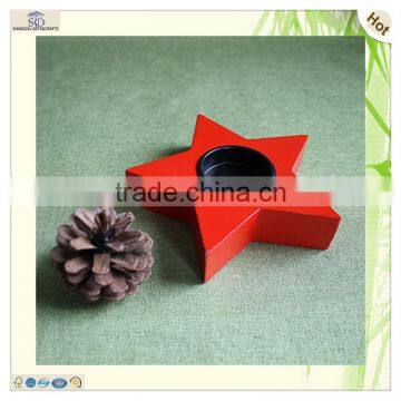 Christmas Red Colored Storage Hole MDF Wooden Pentagram photo-2