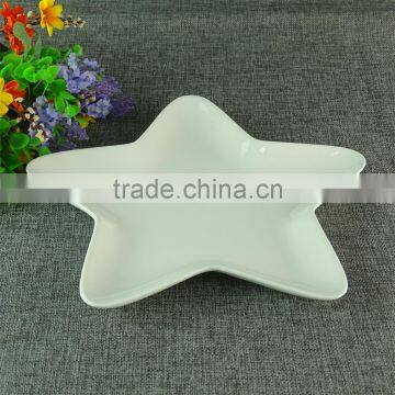 Decoration Five Pointed Star Shaped Ceramic Porcelain Plate Dishes Wholesale photo-2