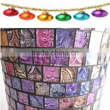 Elegant Ornate Mosaic Votive Candlestick Colored Purple Vintage Wedding Souvenir China photo-6