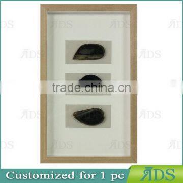 8X8 Shadow Box Frame With Natural Agate Stone Under Glass photo-6