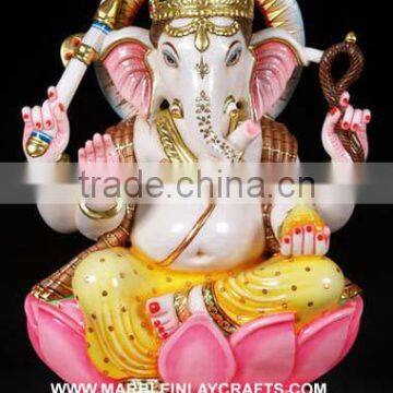Lord Ganesh Statue from White Marble