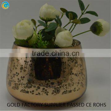 Golden church wedding decorations glass vases wholesale