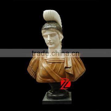 marble roman soldier head statue