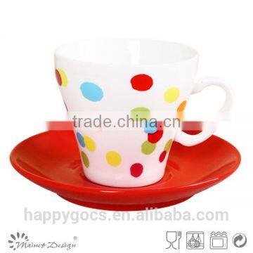 High Quality Dot Decal New Bone China Cup and Saucer photo-3
