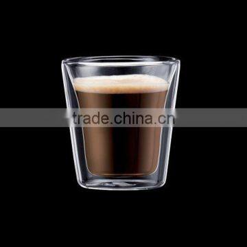 85ml 3ounce espresso glass,outer straight small shot double wall glass