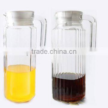 Shanghai popular 1L high hot water octagonal glass jug