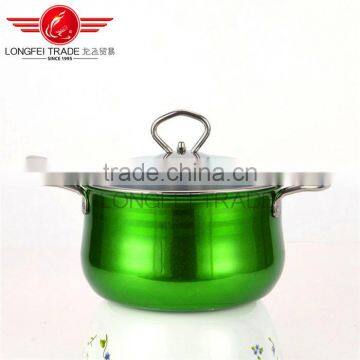 Hot Selling 5pcs Colorized Drum-shaped Stainless Steel Soup Pot Kitchen Cookware With Decal photo-2